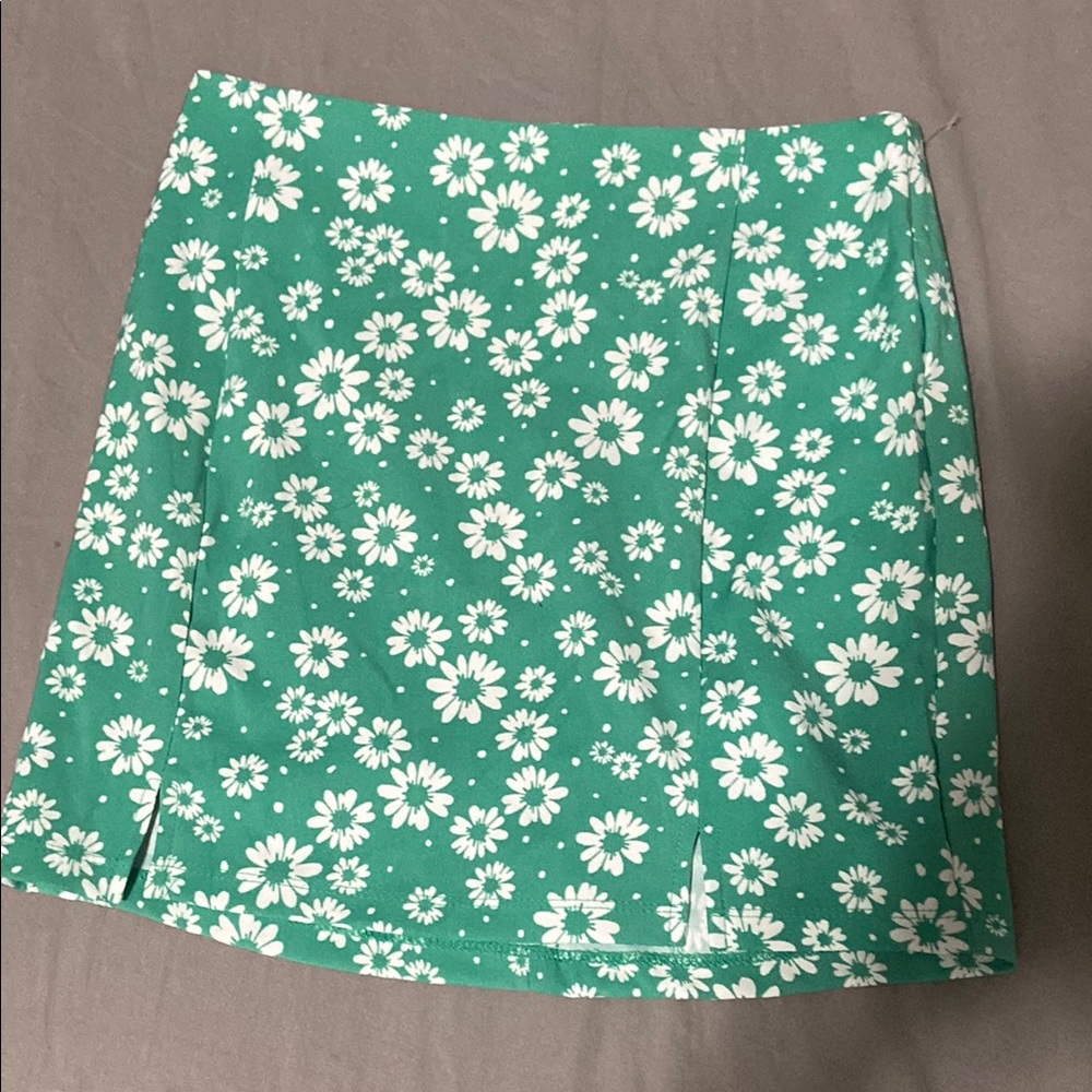 Floral Green Skirt